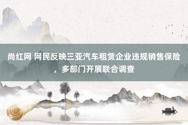尚红网 网民反映三亚汽车租赁企业违规销售保险，多部门开展联合调查
