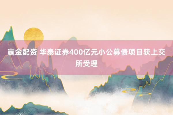 赢金配资 华泰证券400亿元小公募债项目获上交所受理