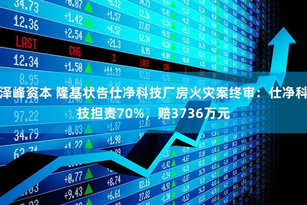 泽峰资本 隆基状告仕净科技厂房火灾案终审：仕净科技担责70%，赔3736万元